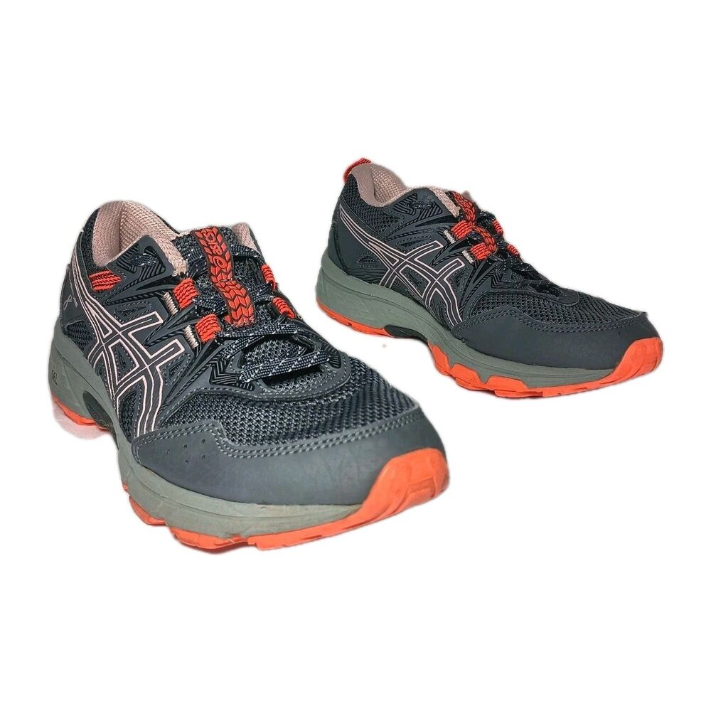 Sz 6 ASICS Gel Venture 8 Womens Grey Coral Running Shoes 1012A708